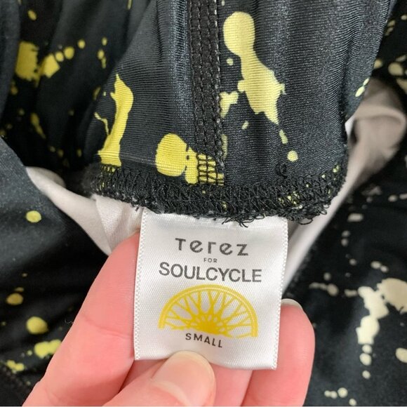 Terez for Soulcycle Paint Splatter Leggings High Rise Waist Black Size Small - Picture 9 of 13